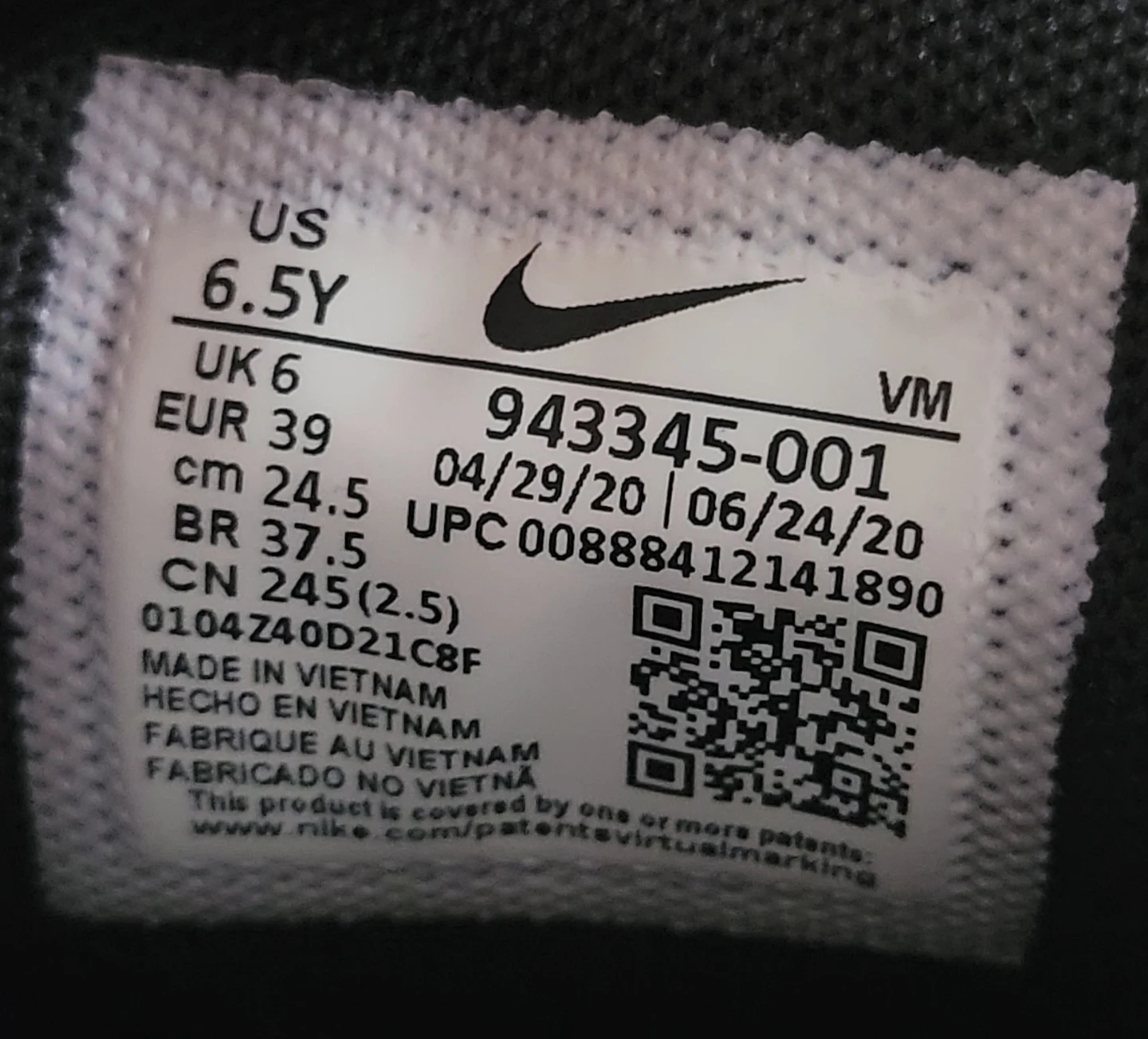 Nike Air Max 270 Youth Sneakers Black White US 6.5Y - photo 4