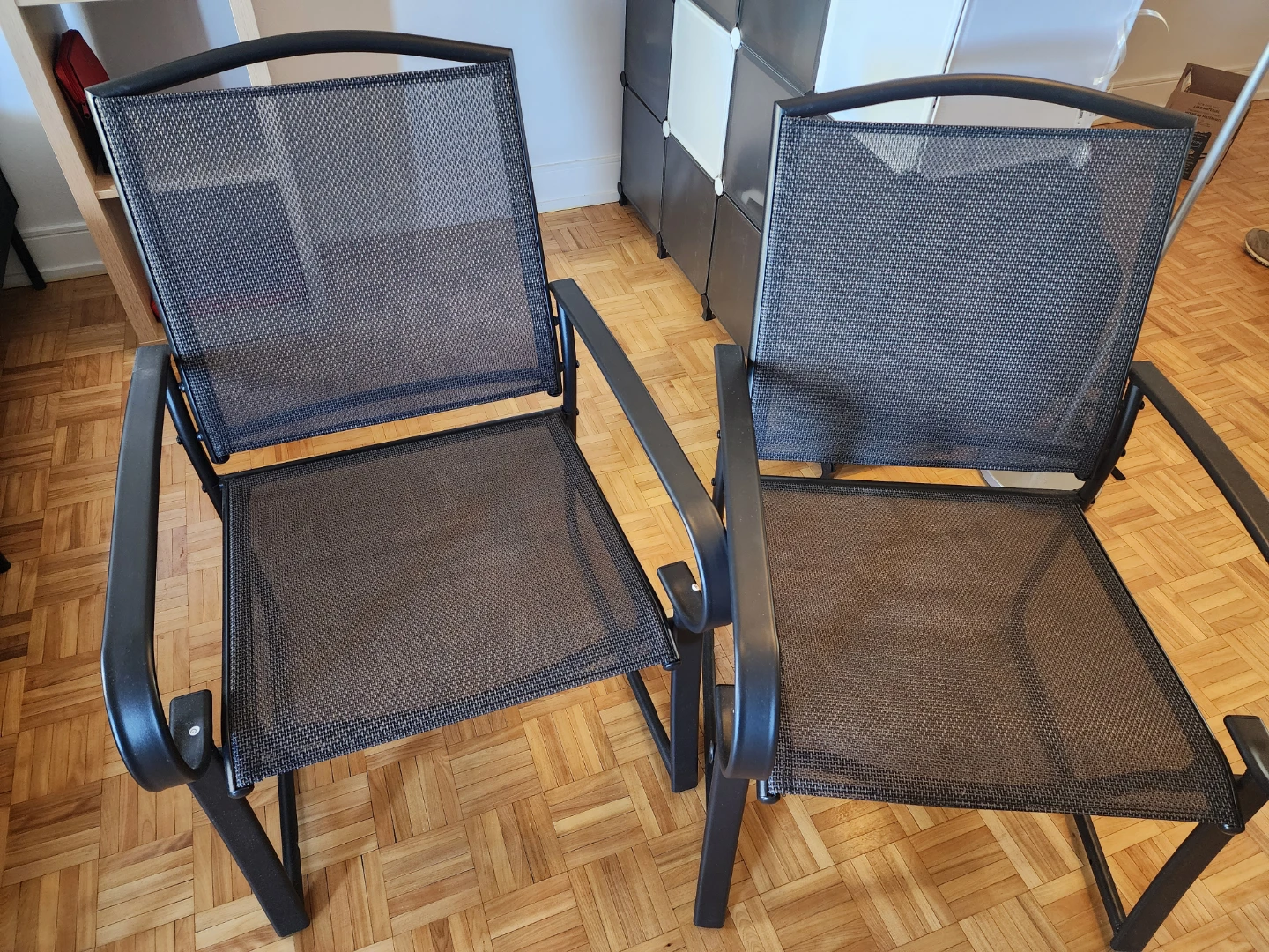 Set of 2 Black Mesh Patio Chairs - photo 3