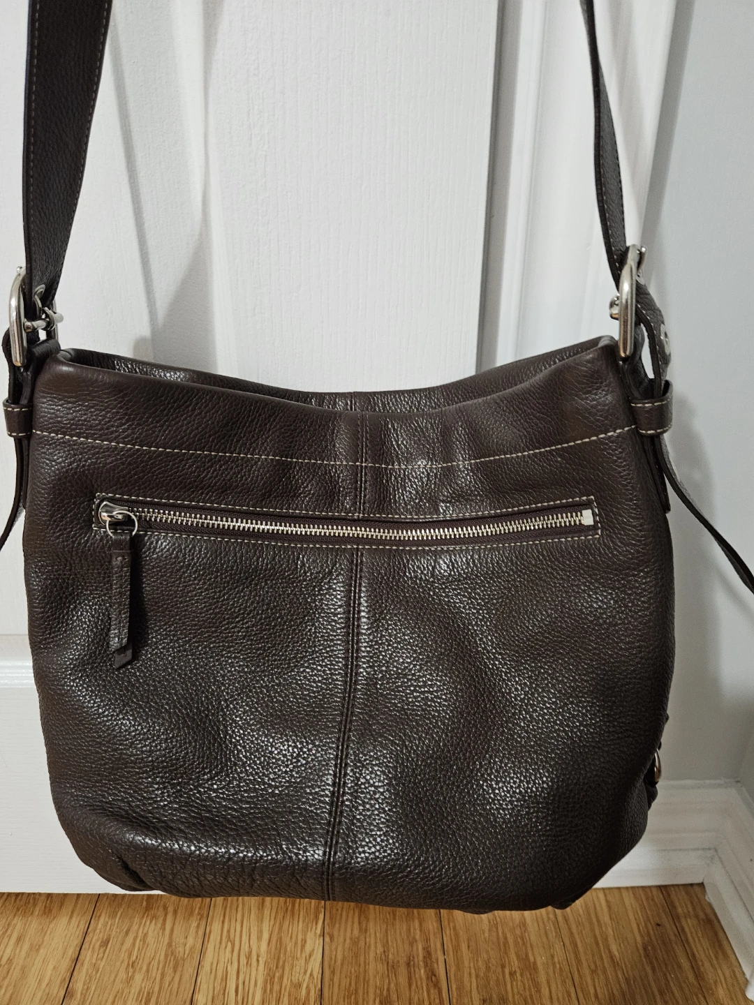 COACH Dark Brown Leather Hobo Bag