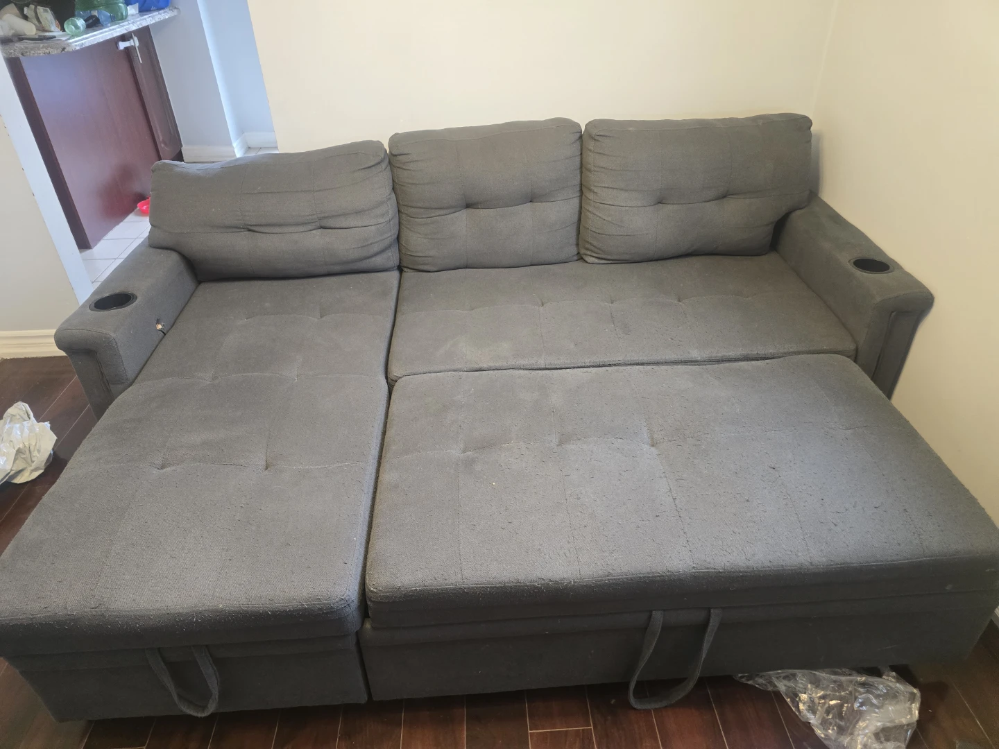 Grey Sectional Sofa with Storage