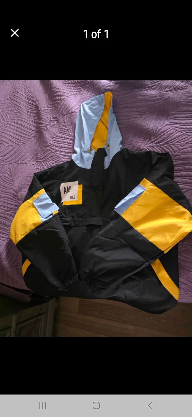 Men's Black & Yellow Color Block Hooded Jacket