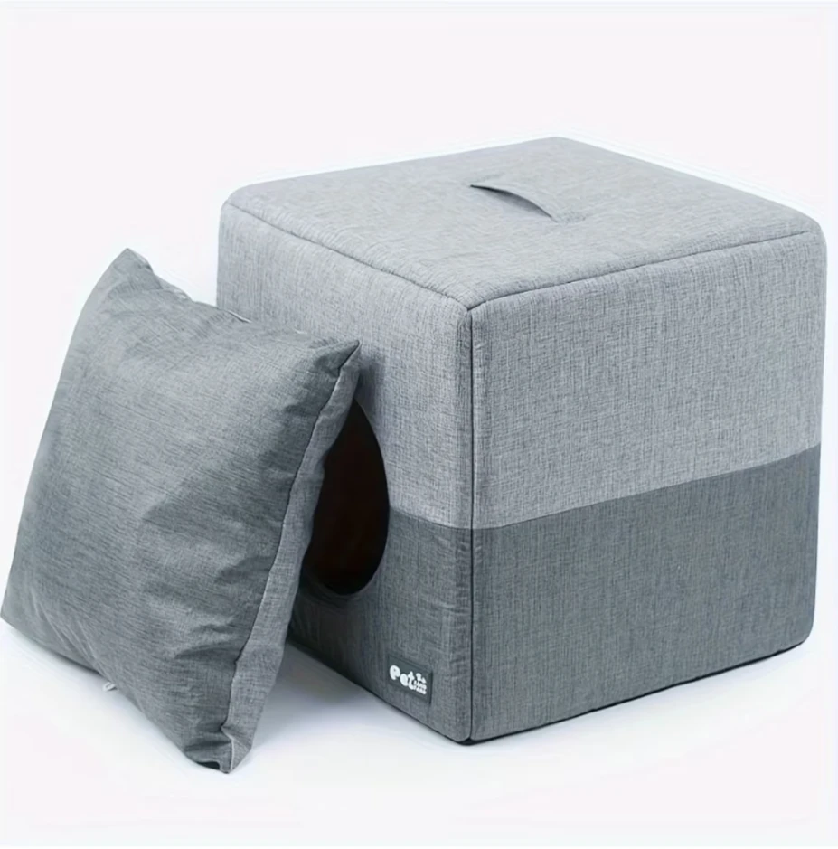 PetPals Cozy Cat Cube Hideaway with Pillow
