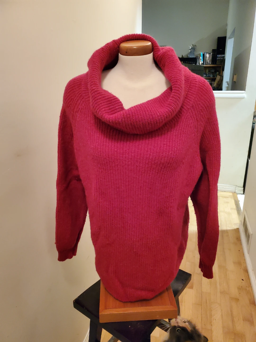 Tahari Women's XL/TG Pink Cowl Neck Sweater