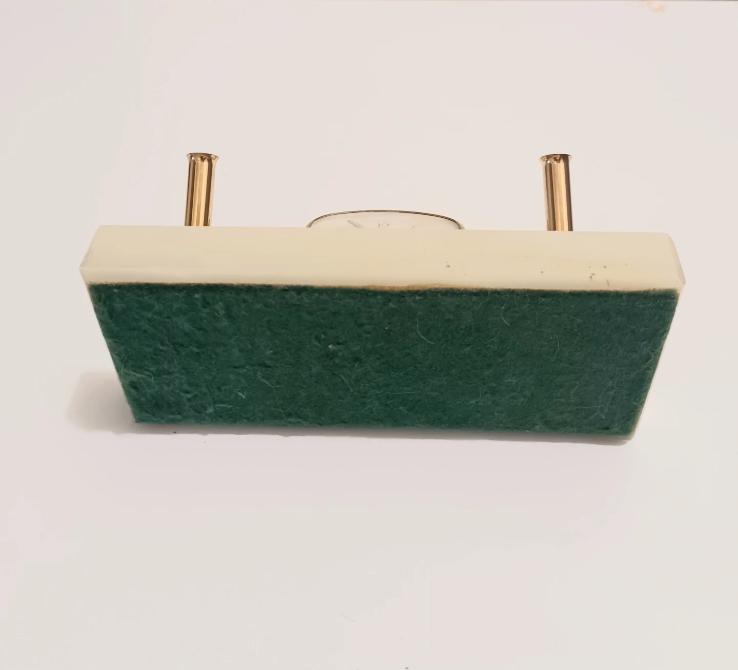 Unique W. German Mechanical Triwa Alarm Clock & Green Onyx Base - photo 3