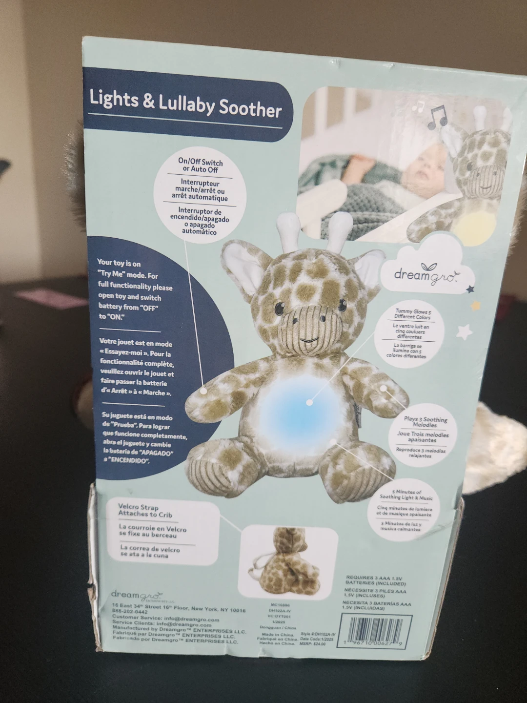 Dream Baby Lights & Lullaby Soother Giraffe Plush Toy - photo 2