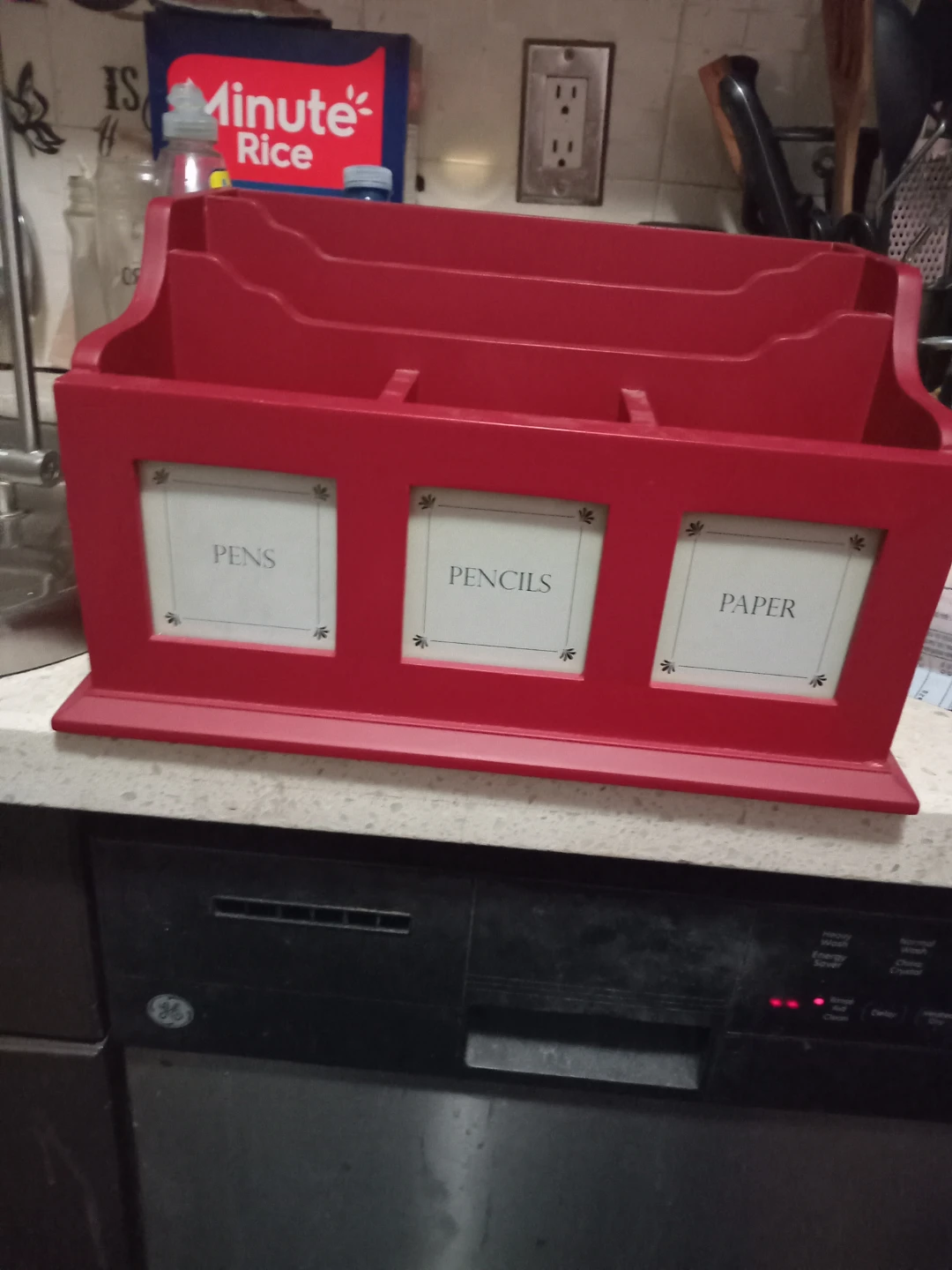 Red Desk Organizer Caddy