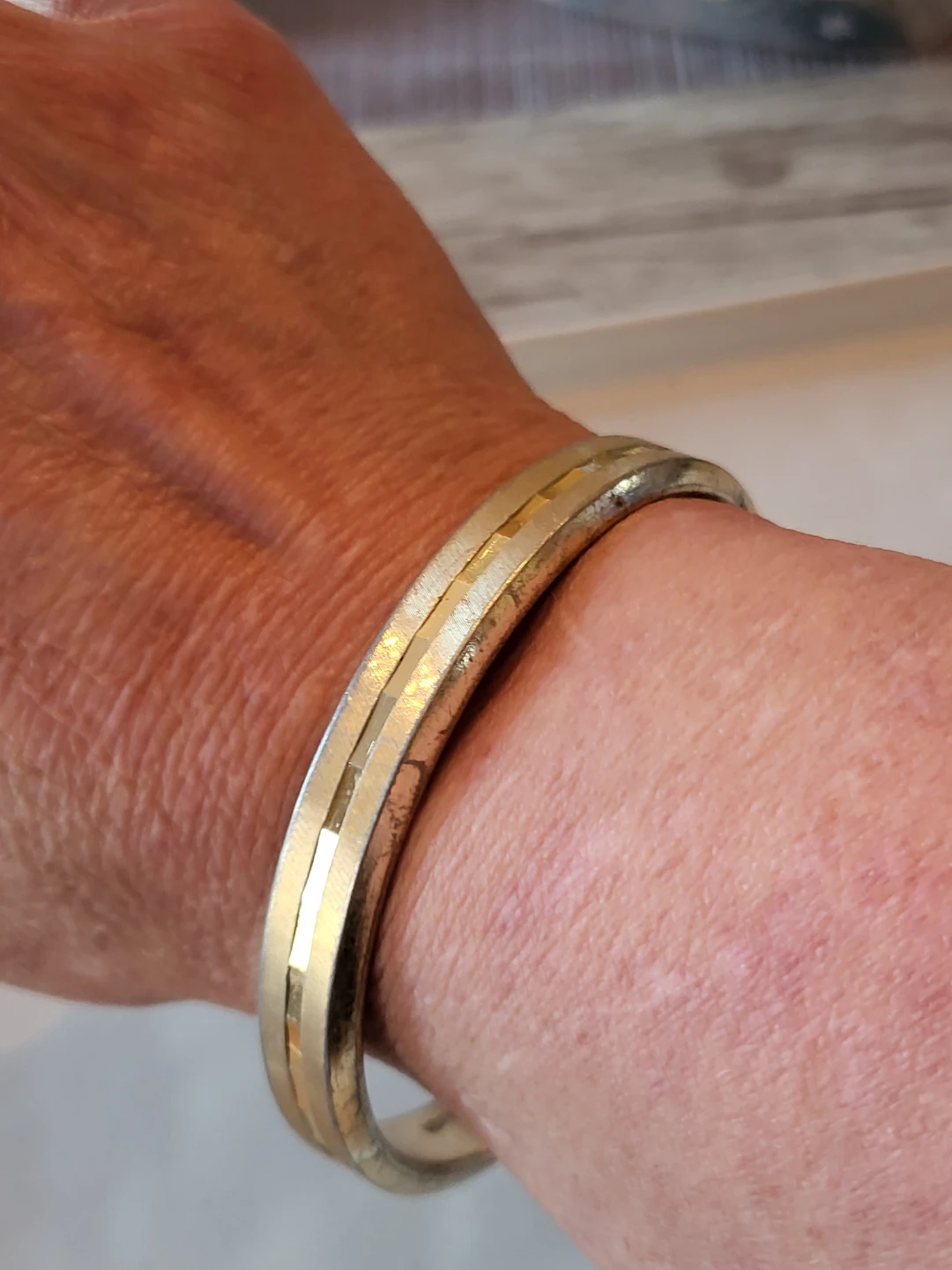 Vintage Two-Tone Bangle Bracelet
