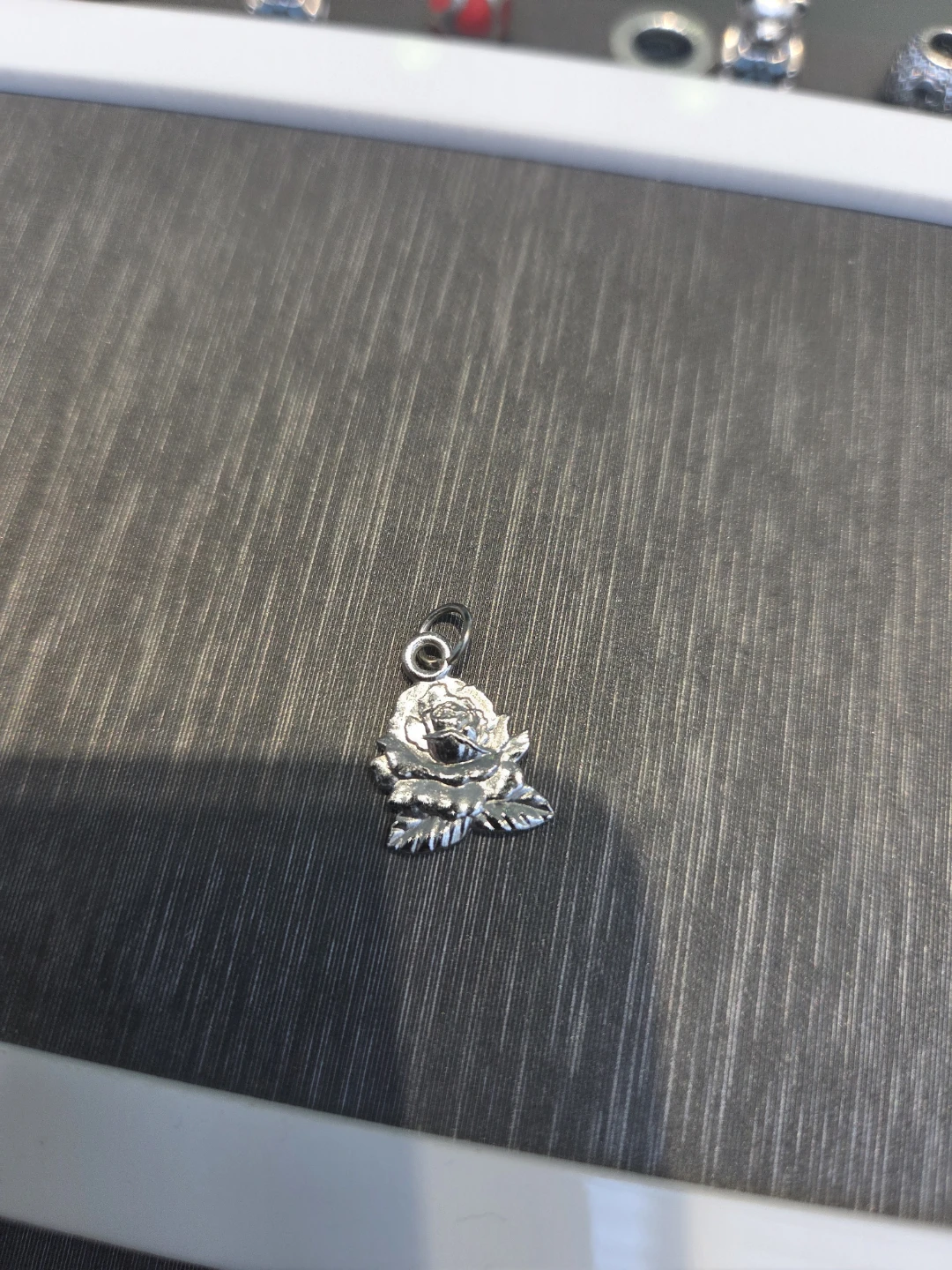 Silver Rose Charm Pendant