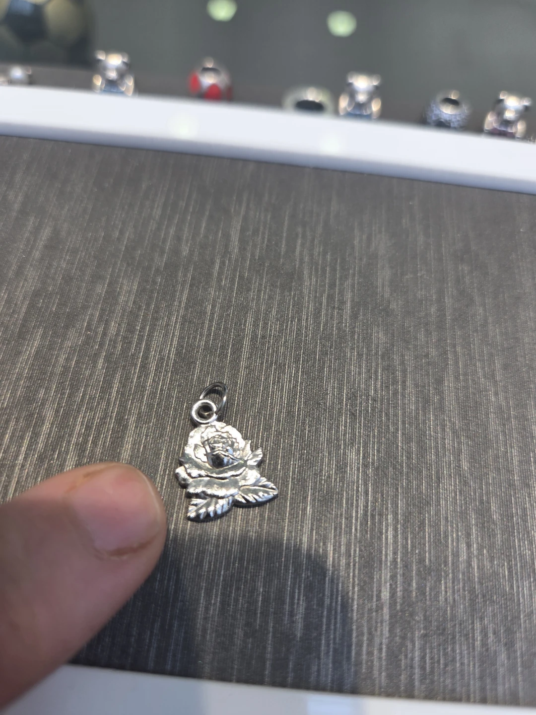 Silver Rose Charm Pendant - photo 2