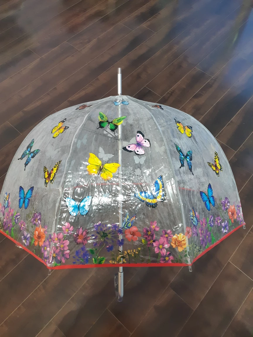 Clear Butterfly Print Umbrella - photo 3