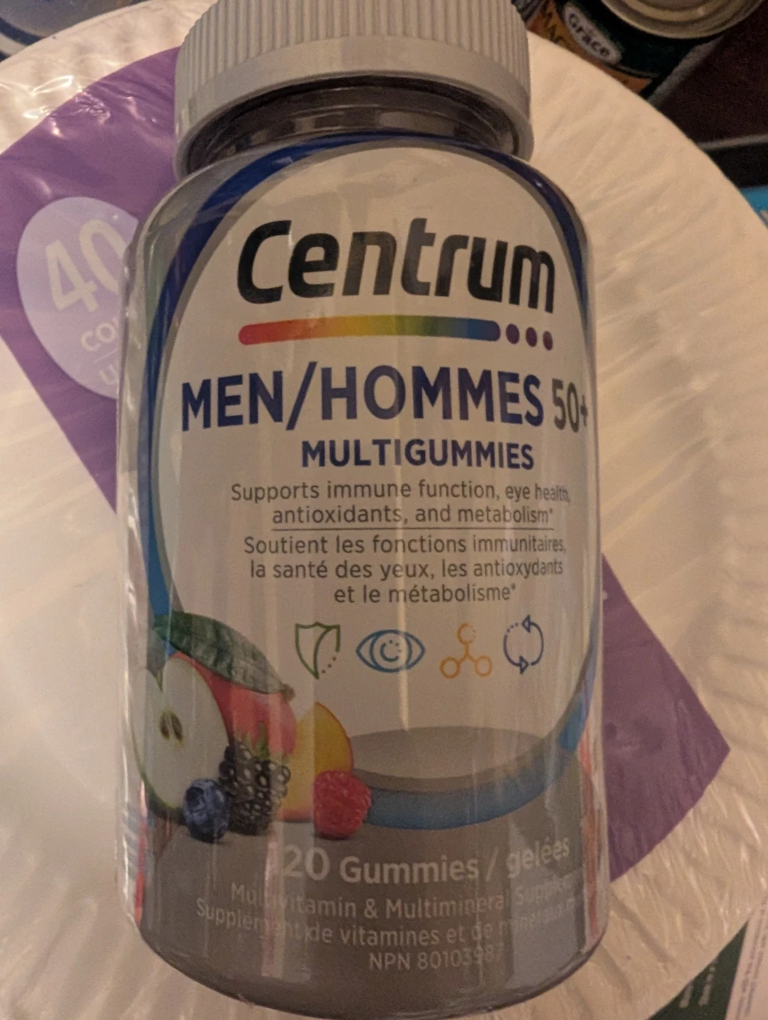 New Centrum Men/Hommes 50+ Multigummies exp Jul 2026
