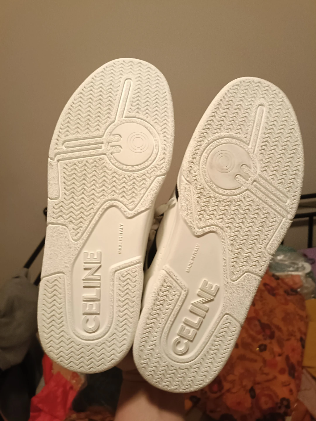 CELINE White and Black Leather Sneakers - photo 5
