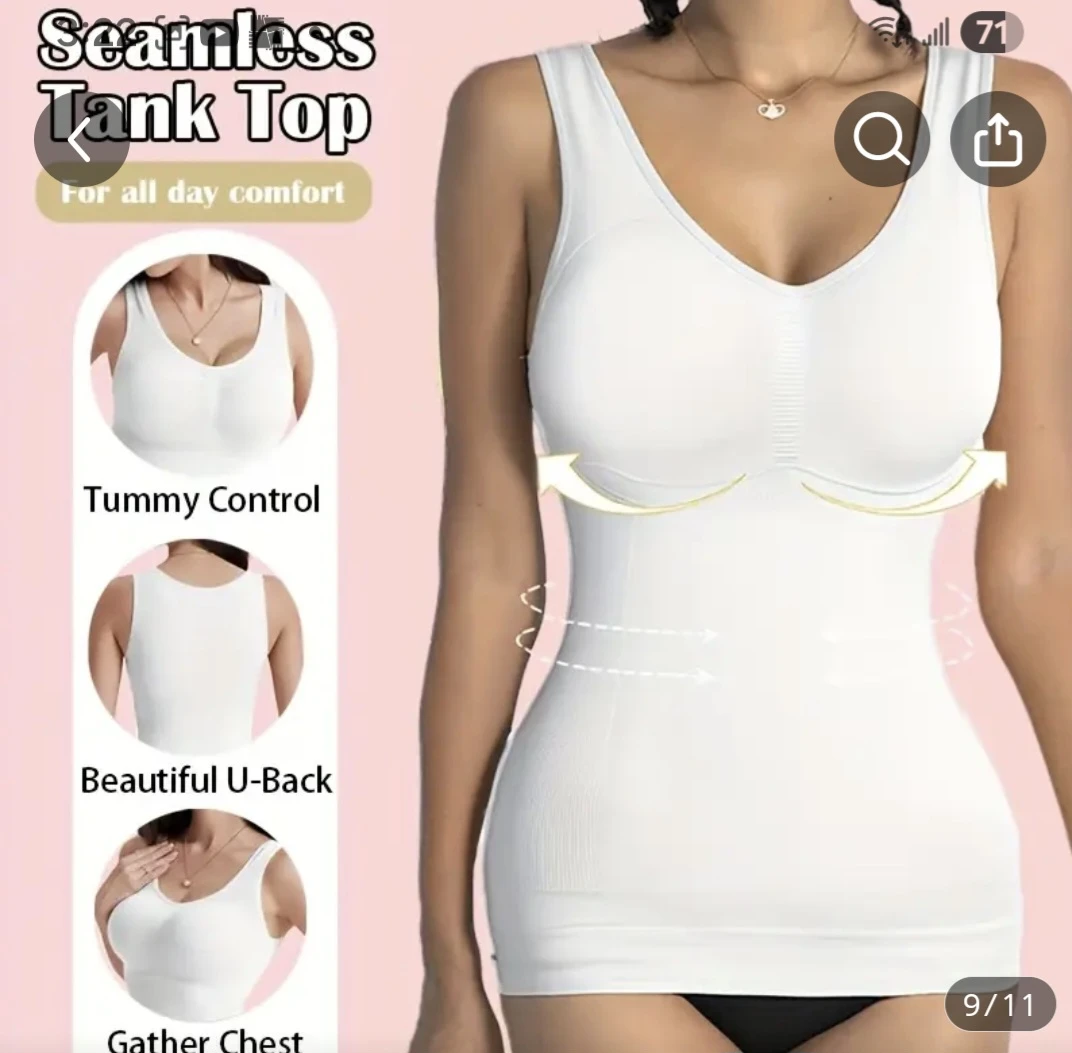 Seamless Tank Top - Tummy Control & U-Back