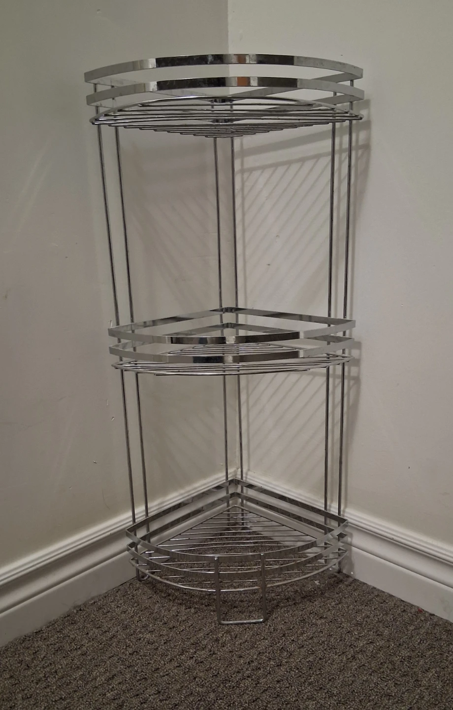 Chrome Corner Shelf Unit