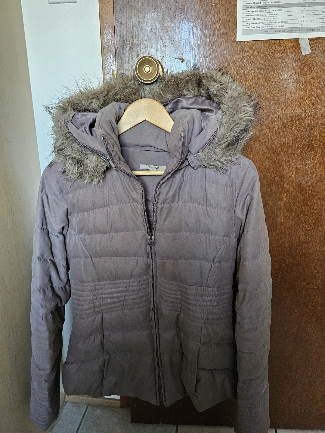 RW &CO Puffer Jacket with Fur Hood