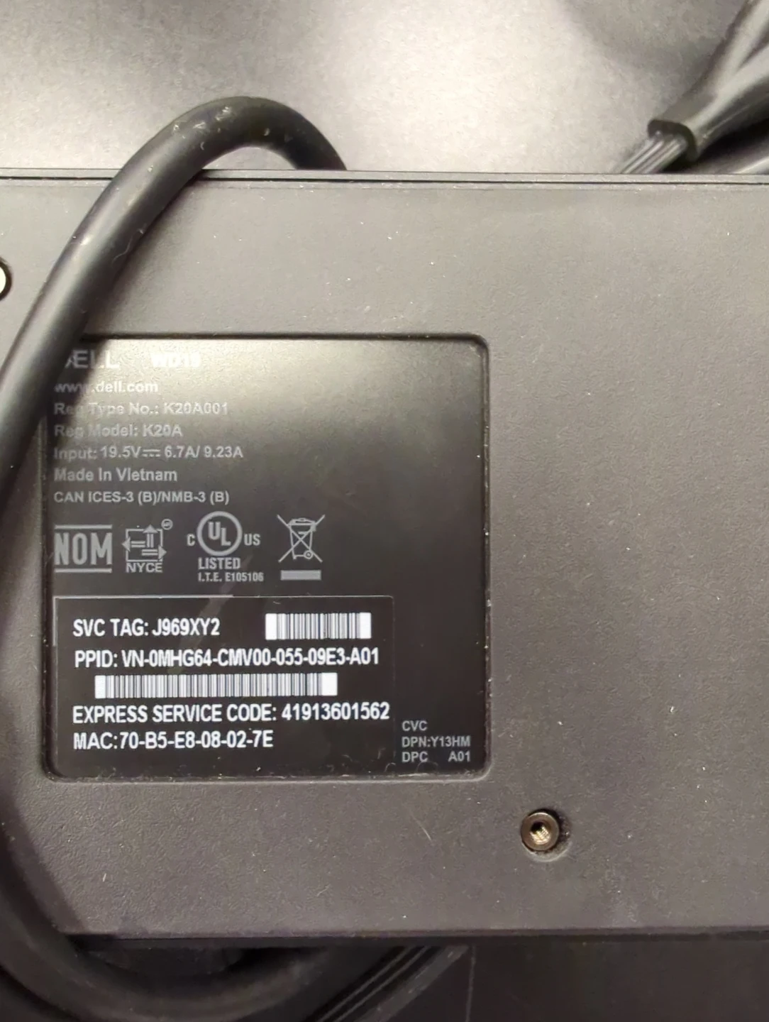 Dell K20A001 Docking Station #13 - photo 4