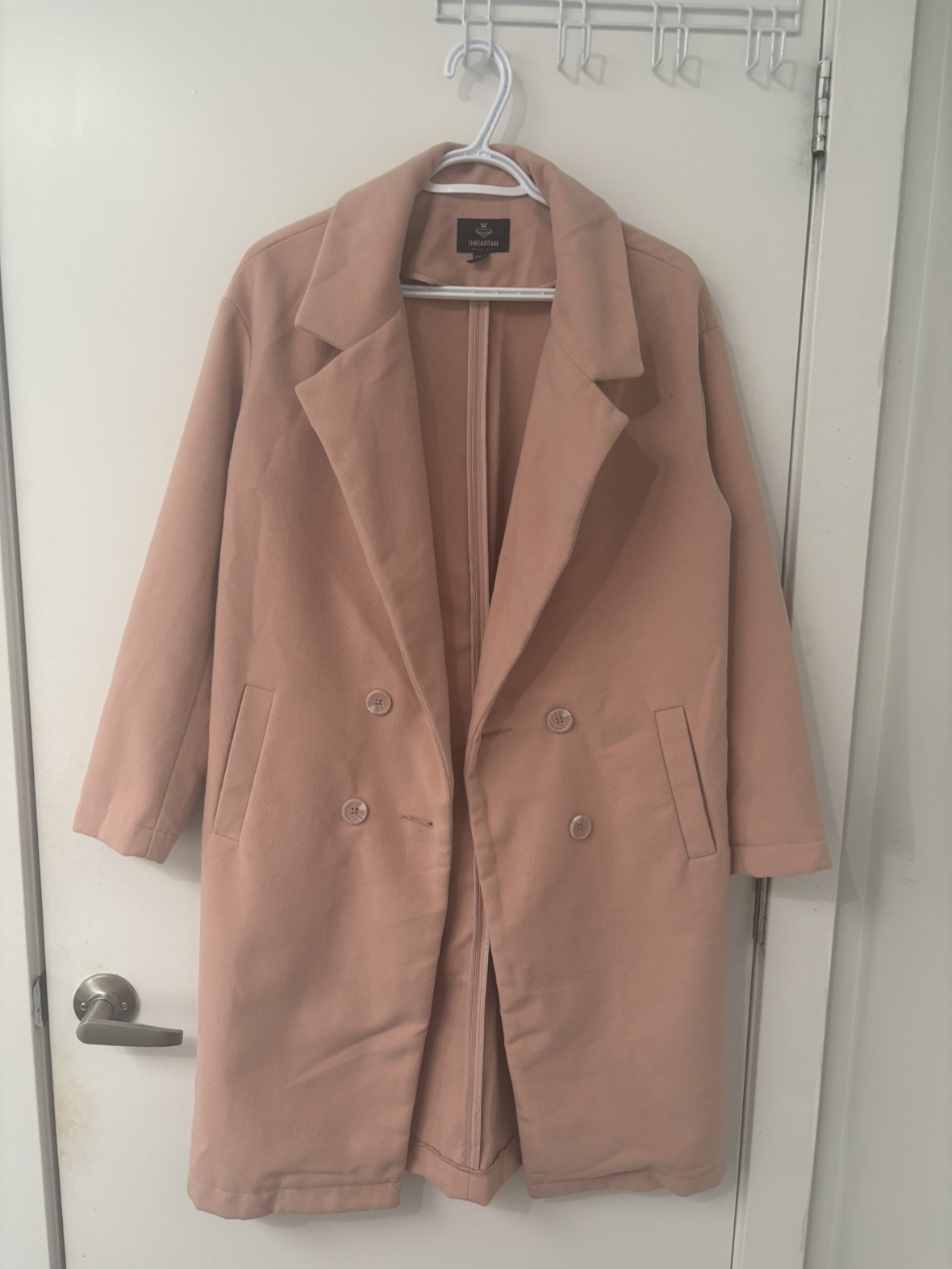 Pink Double-Breasted Coat