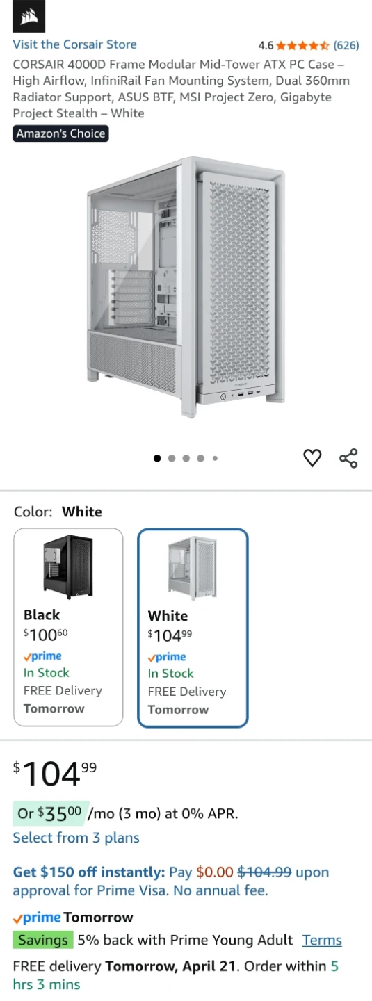 Corsair Frame 4000 Series Mid-Tower ATX PC Case