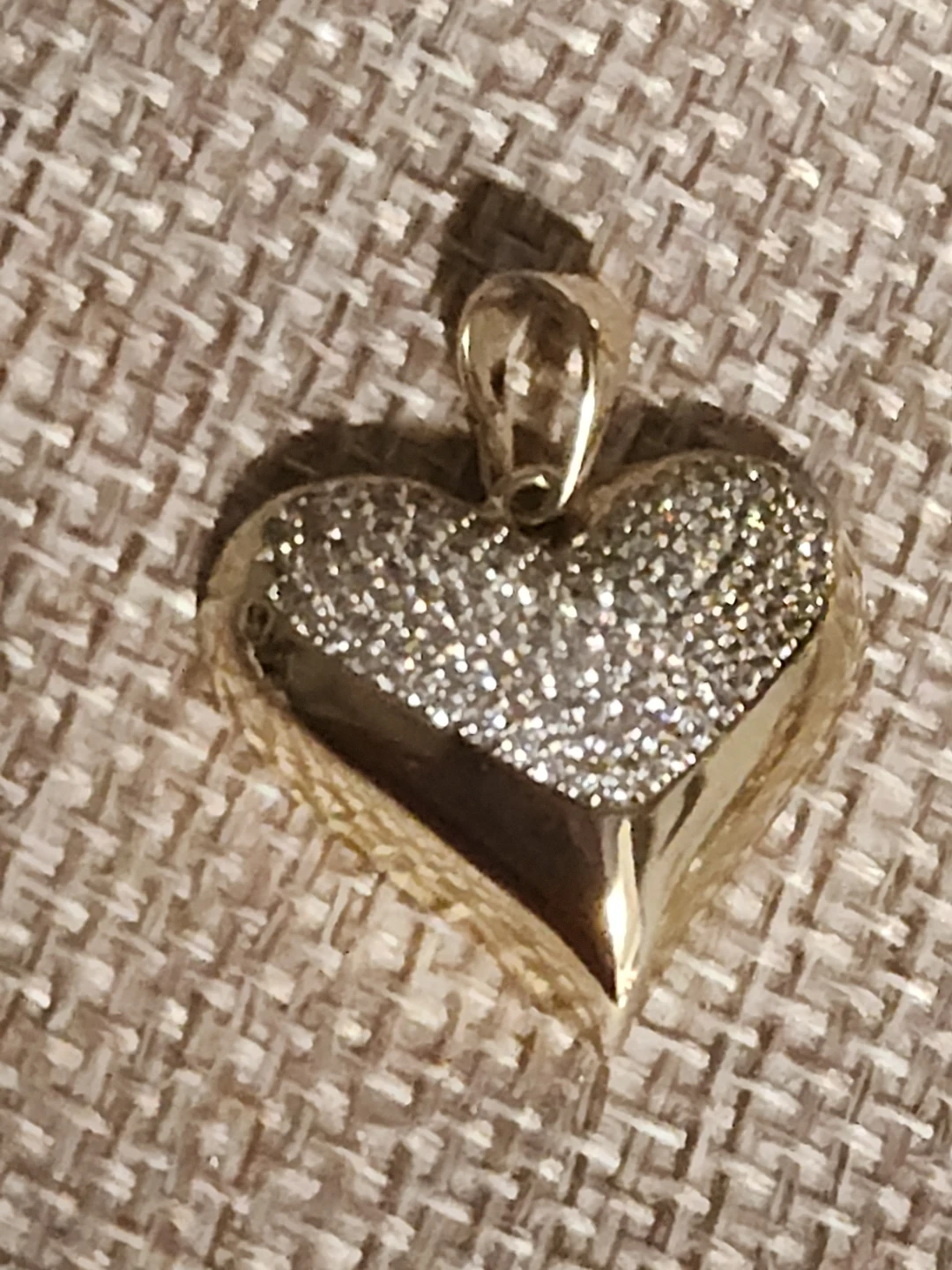 Heart Shaped Pendant with Rhinestones