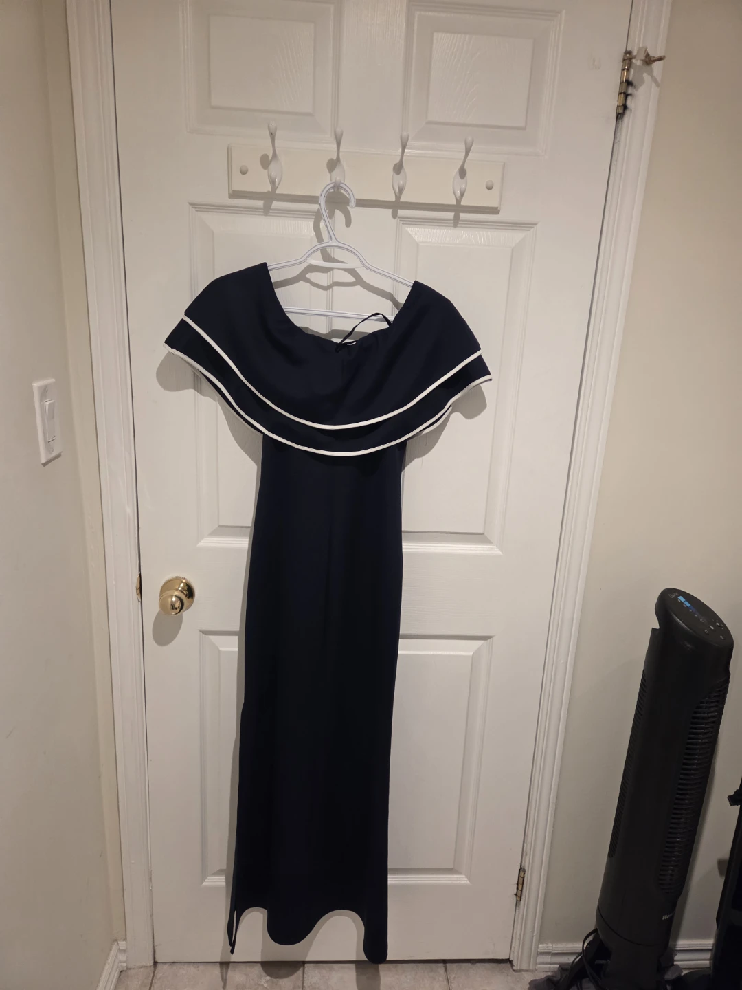 KK Kalijati Navy Blue Off-the-Shoulder Maxi Dress - Size M