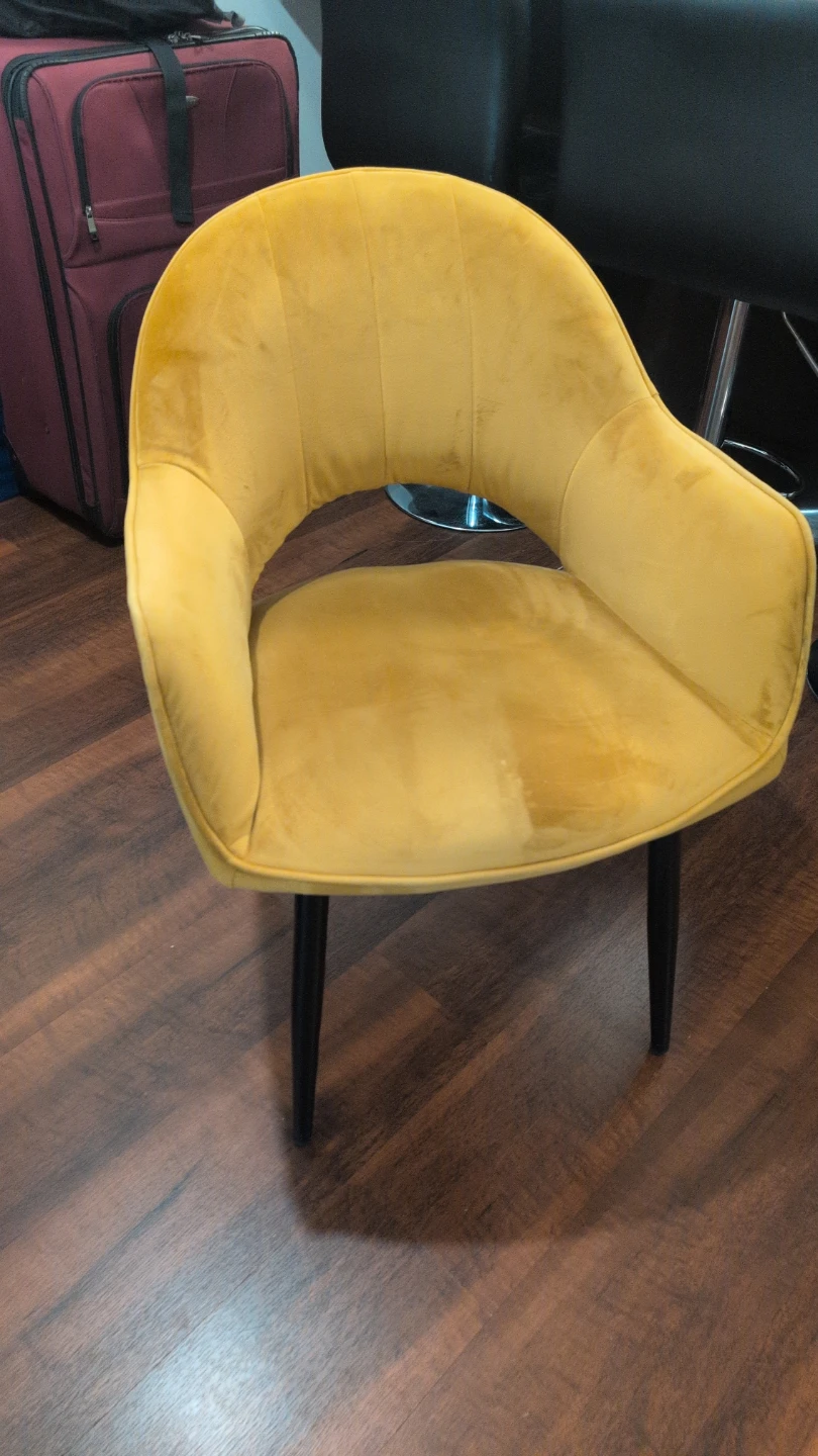 Yellow Velvet Accent Chair