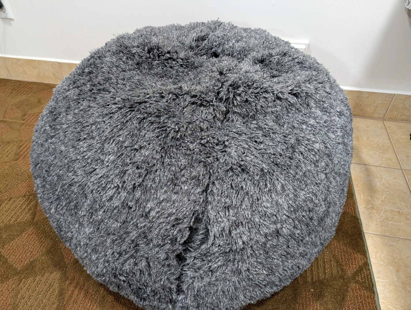 Grey Faux Fur Bean Bag Chair 38"x38"x40" - photo 4