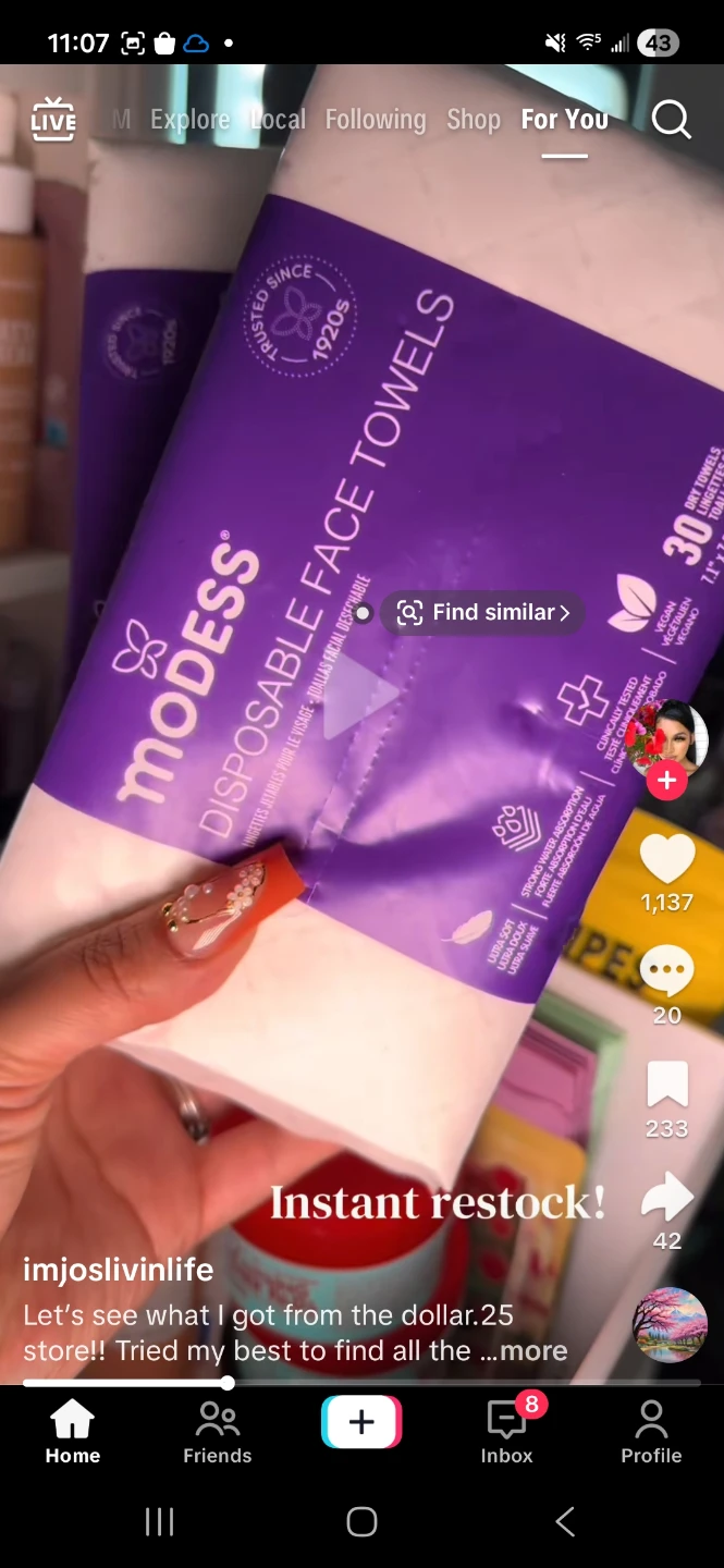 Modess Disposable Face Towels - 30 Count