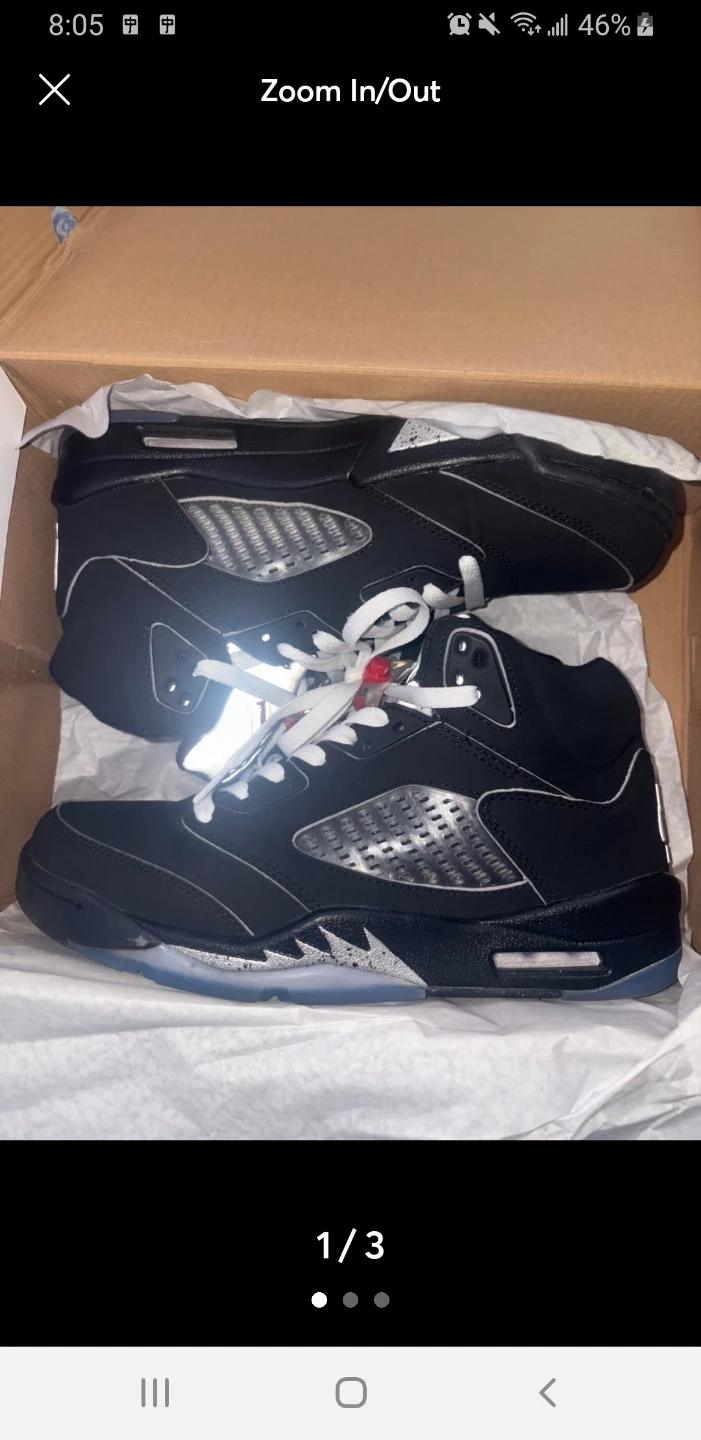 Air Jordan 5 Retro Black Metallic Silver