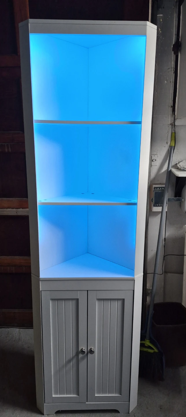 White Corner Shelf with LED Lights - photo 2