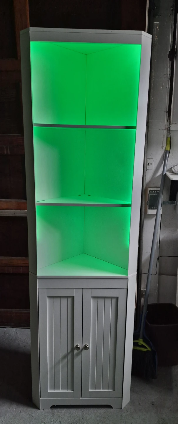 White Corner Shelf with LED Lights - photo 3