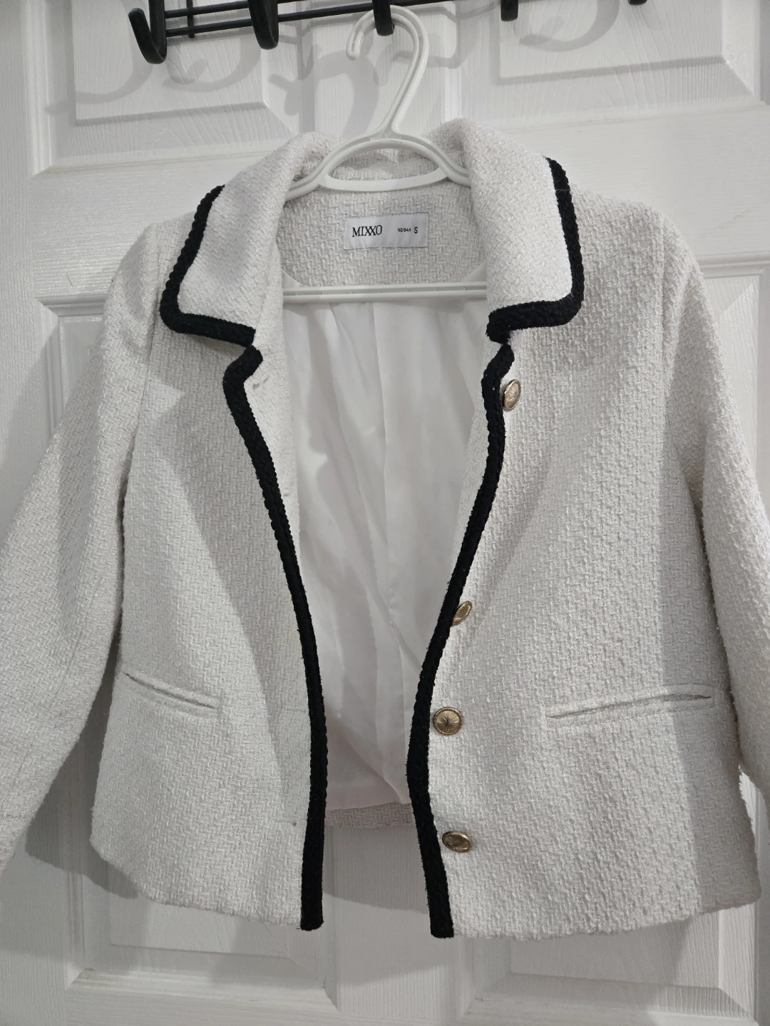 MIXXO White Tweed Blazer Size S