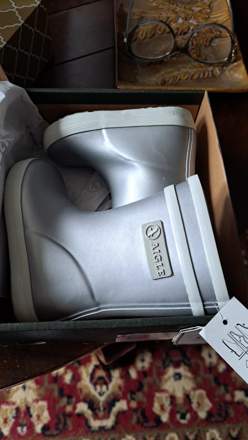 Aigle Babyflac Silver Rain Boots - Size US 5 - photo 3