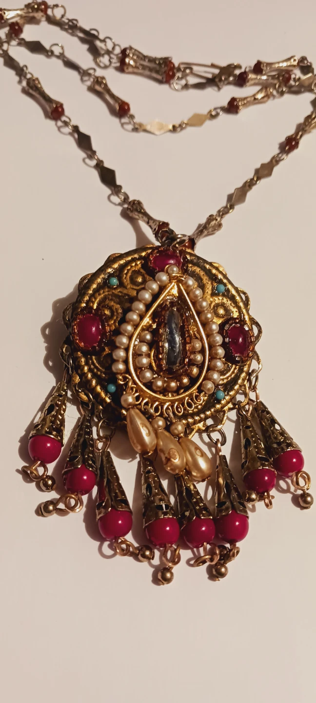Beautiful Vintage Bohemian Beaded Pendant with Necklace - photo 2