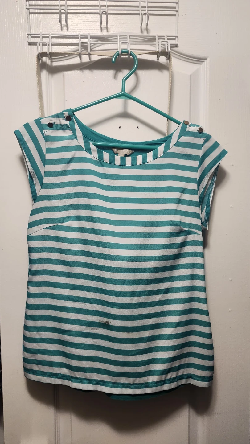Banana Republic Striped Cap Sleeve Top - Medium