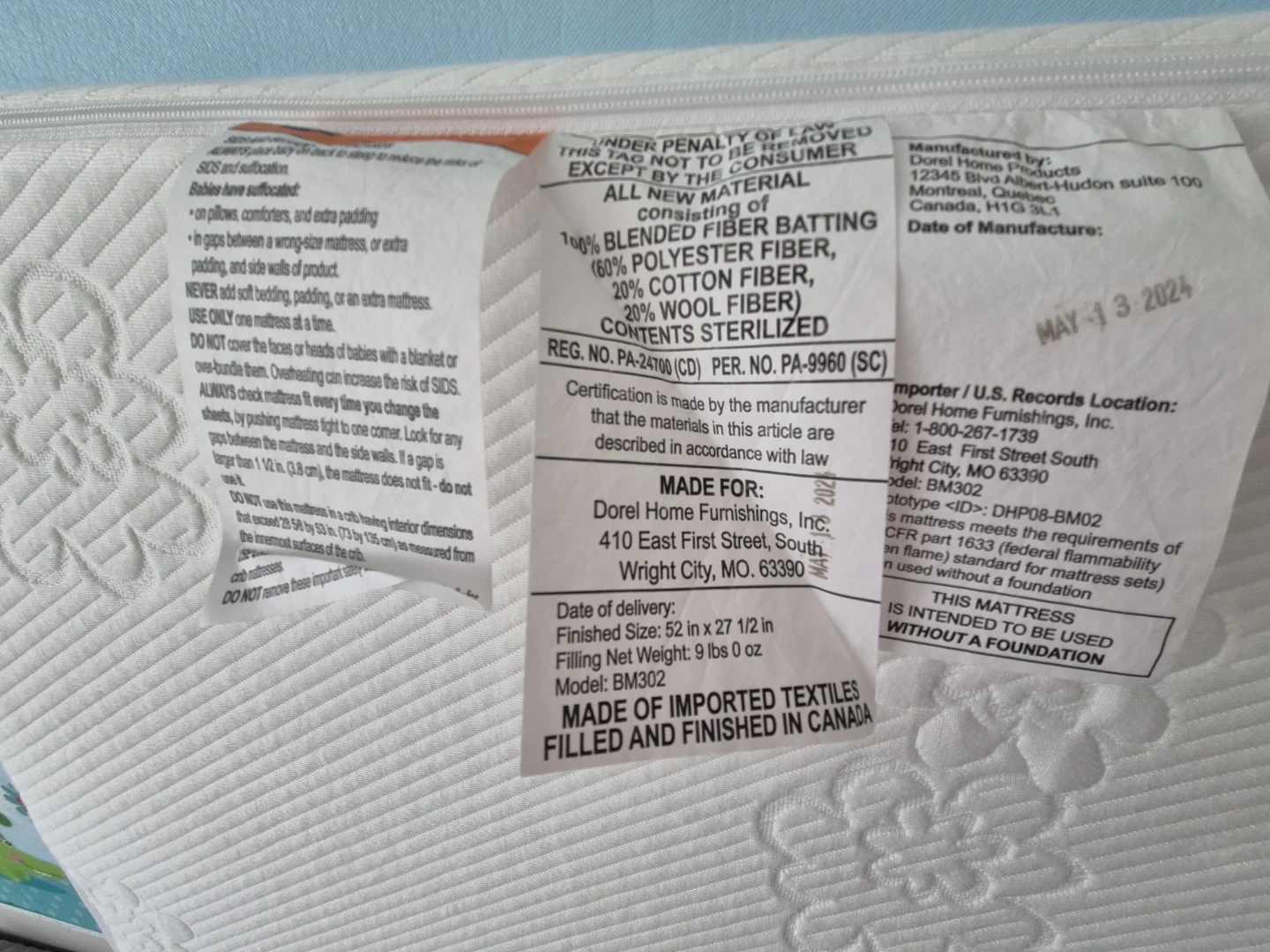 Dorel Home Furnishings Toddler Mattress - photo 3