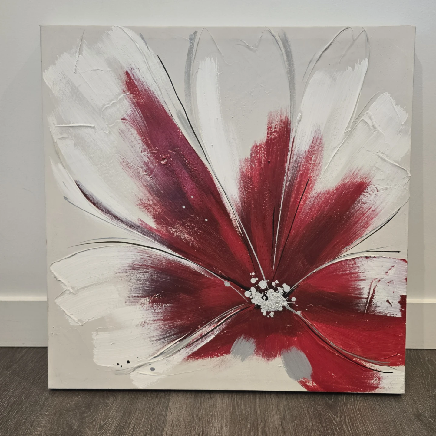 Abstract Red Flower Painting