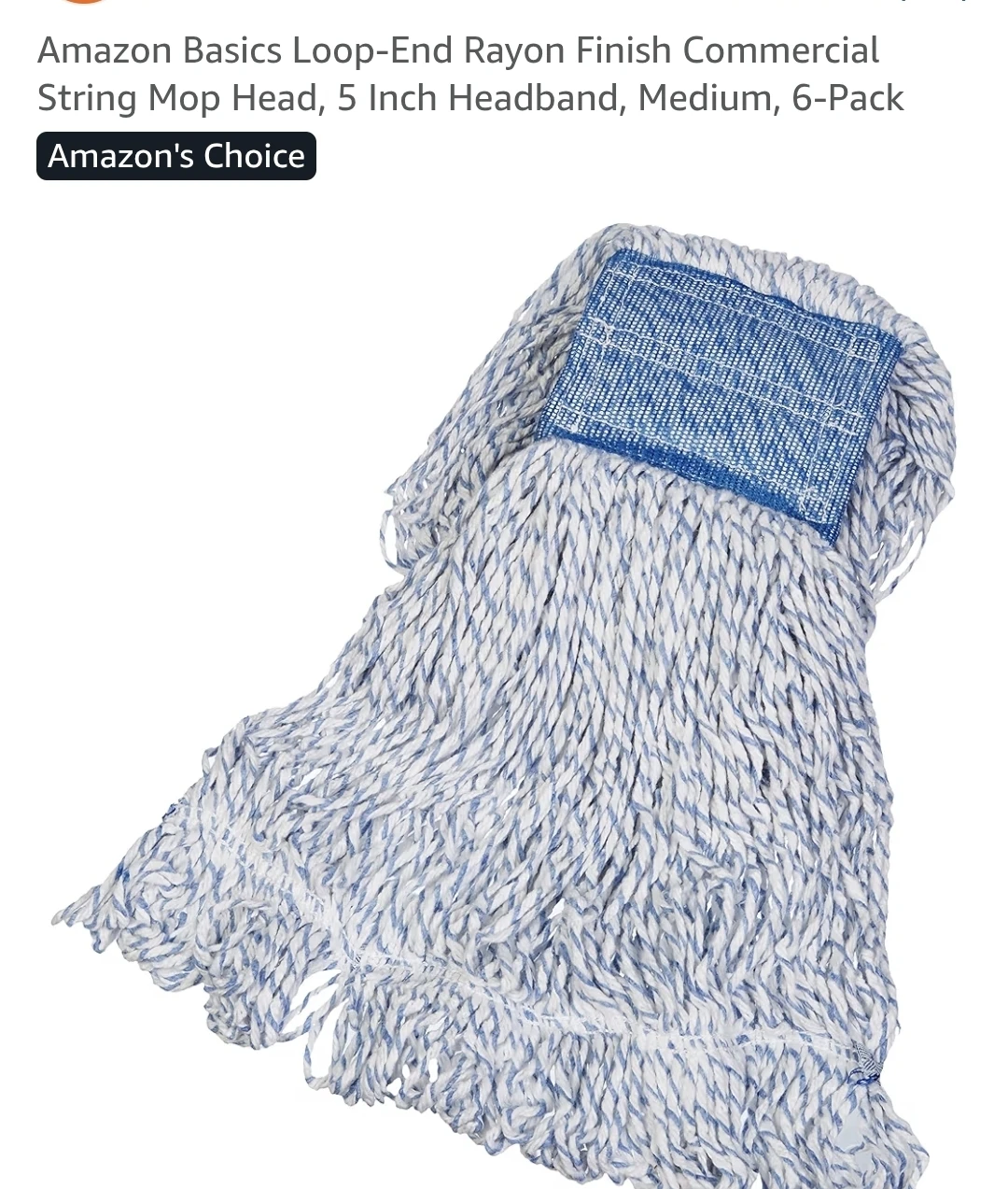 Amazon Basics Loop-End Rayon Commercial String Mop Head - photo 4
