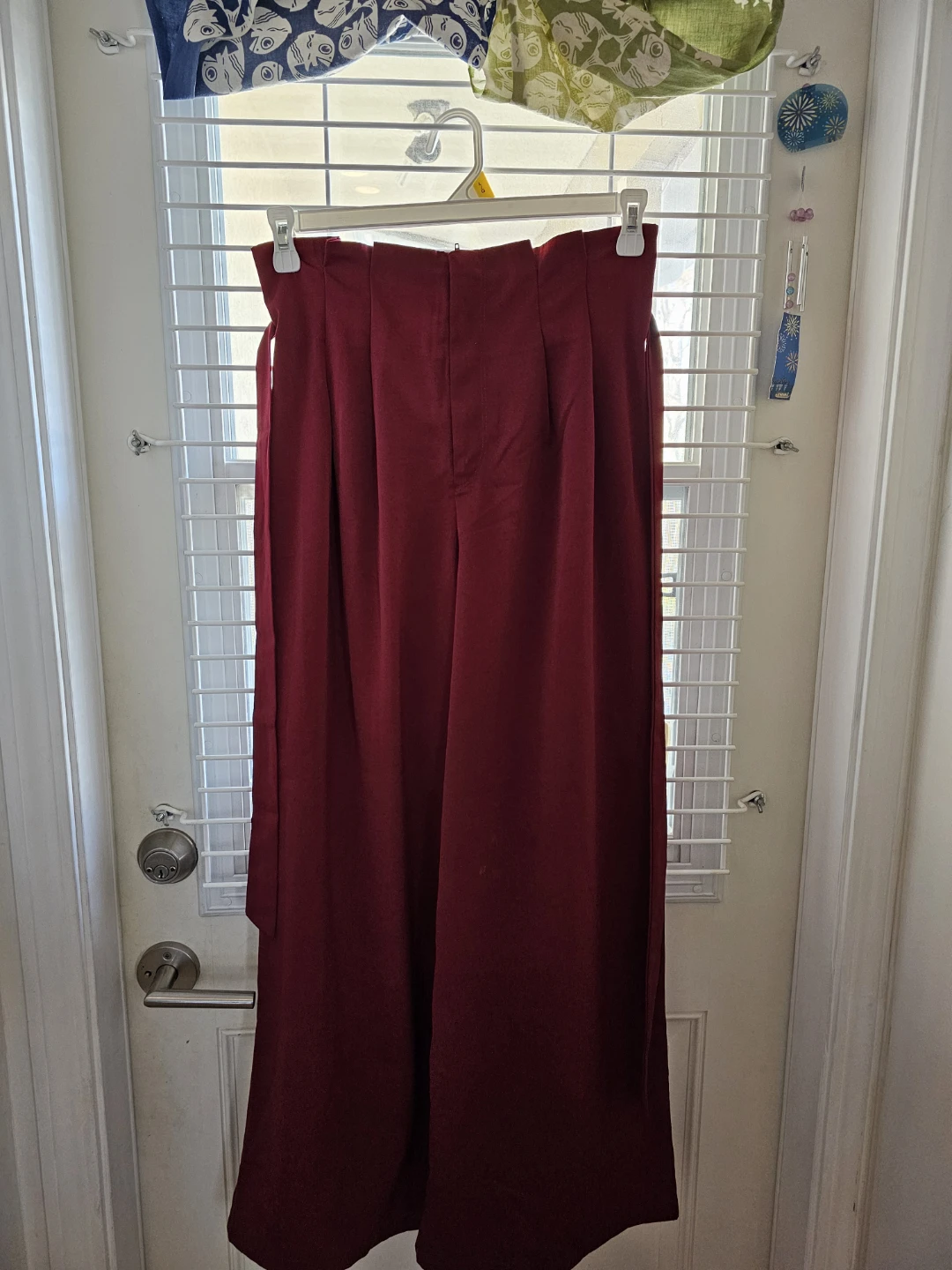 Forever 21 Maroon Wide-Leg Pants with Belt - photo 2