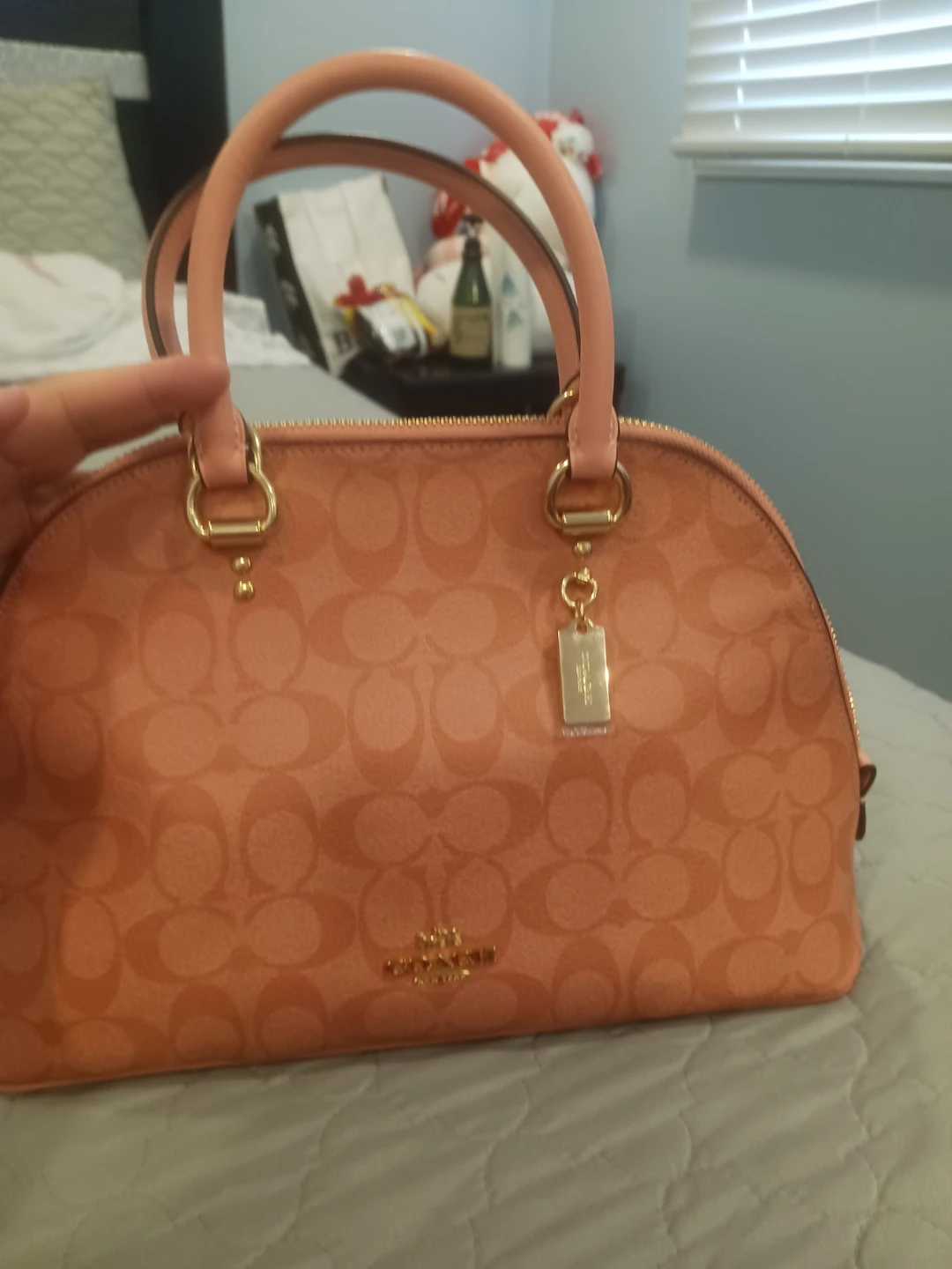 Coach Monogram Dome Satchel Handbag - Pink - photo 4