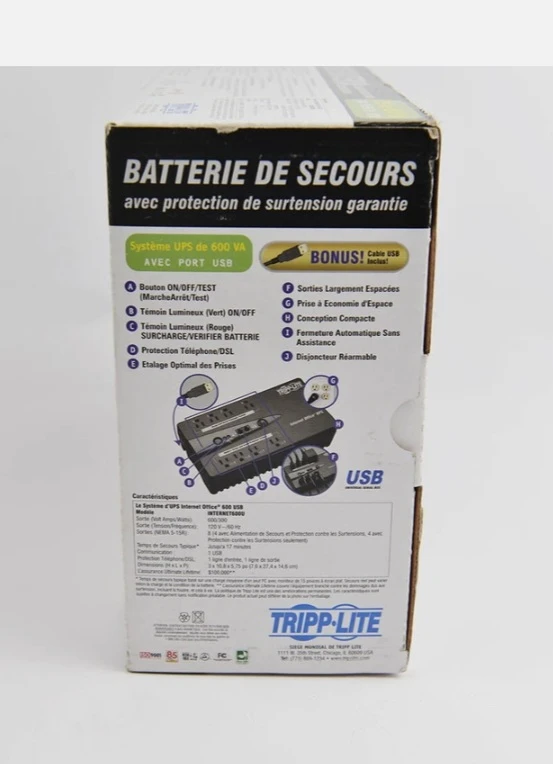 Tripp-Lite 600VA UPS Battery Backup 🌱 - photo 3