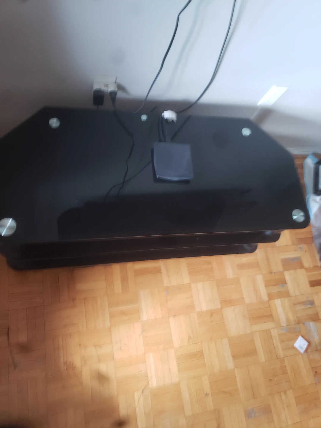 Black Glass TV Stand - photo 2