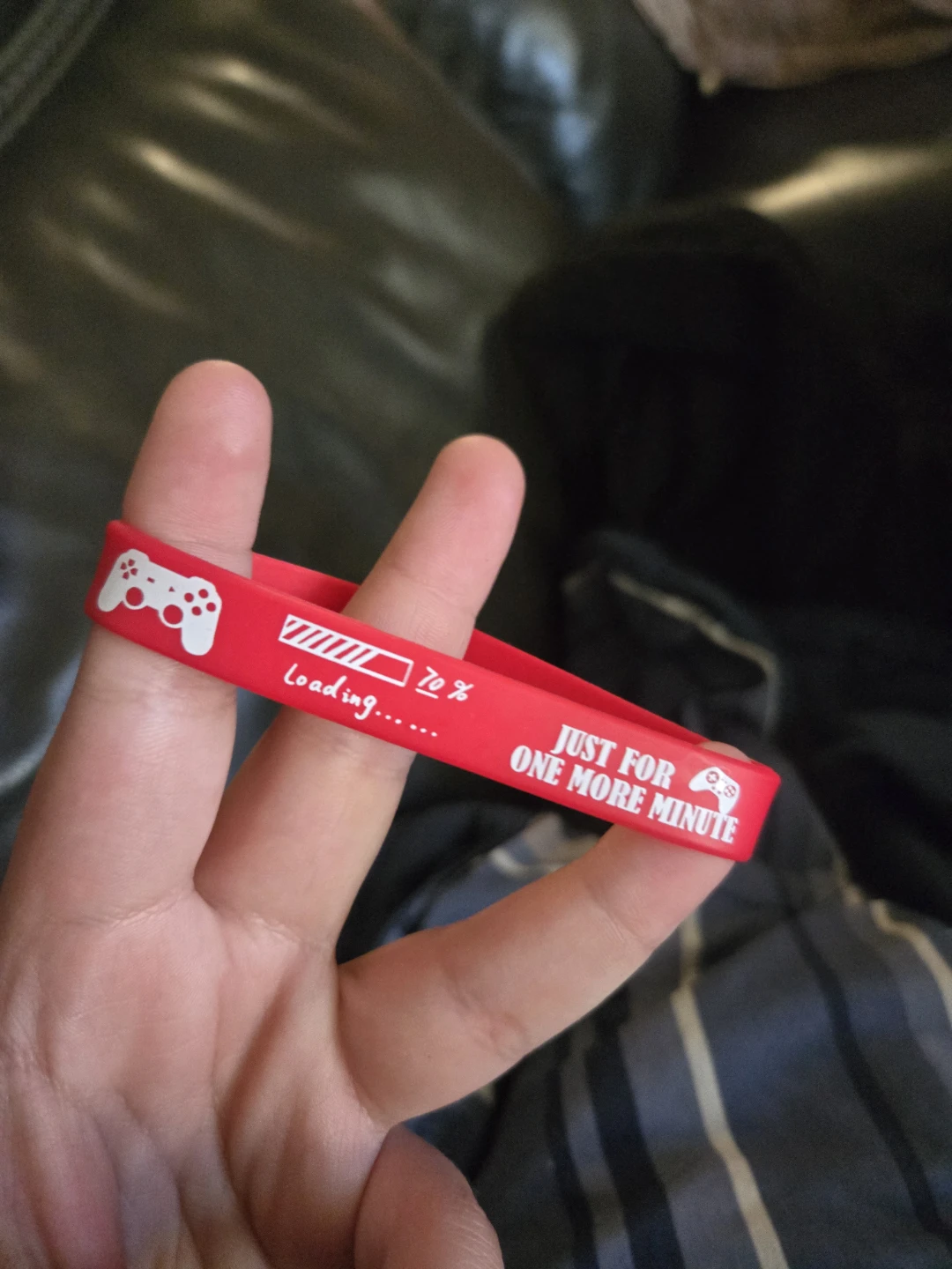 Red "Level Up" Silicone Bracelet - photo 2