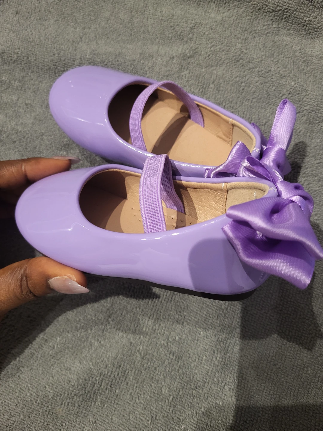 Purple Patent Bow Ballet Flats - photo 2