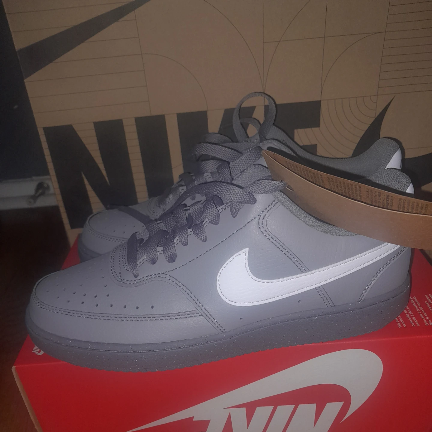 Nike Court Vision Low Grey Sneakers size 9