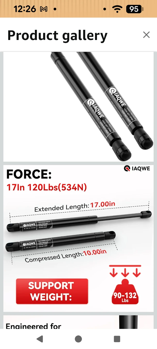 GAS STRUT/LIFT SUPPORTS (new) - photo 5