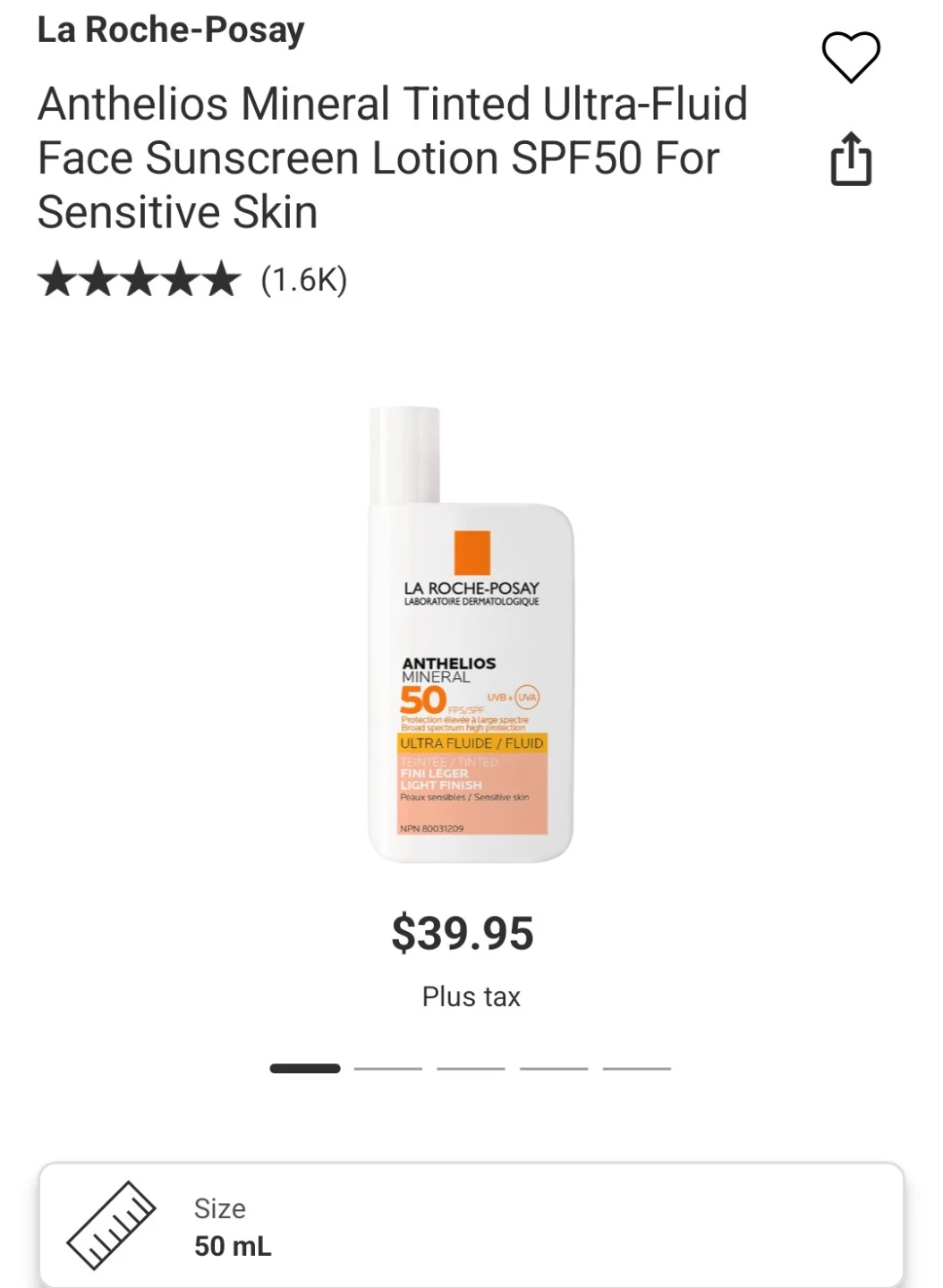 La Roche-Posay Anthelios: Mineral Tinted Face sunscreen (new)