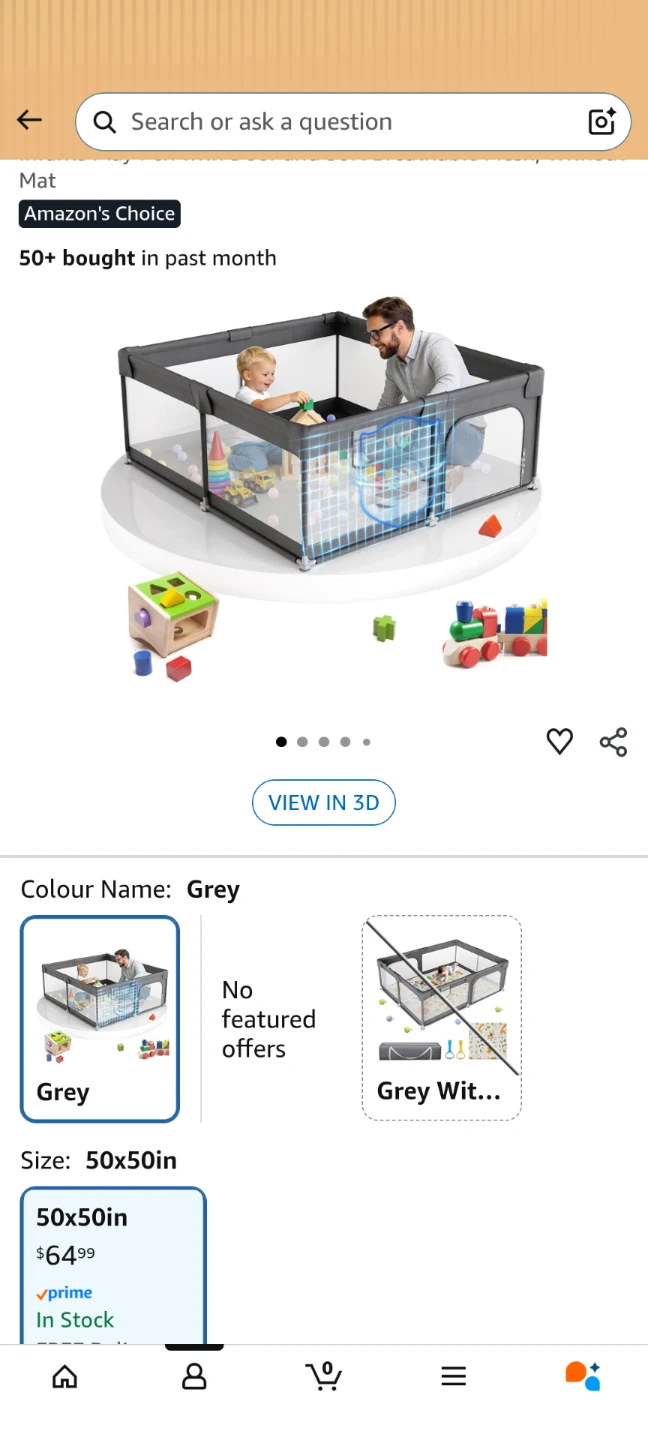 Grey Playpen 50x50in