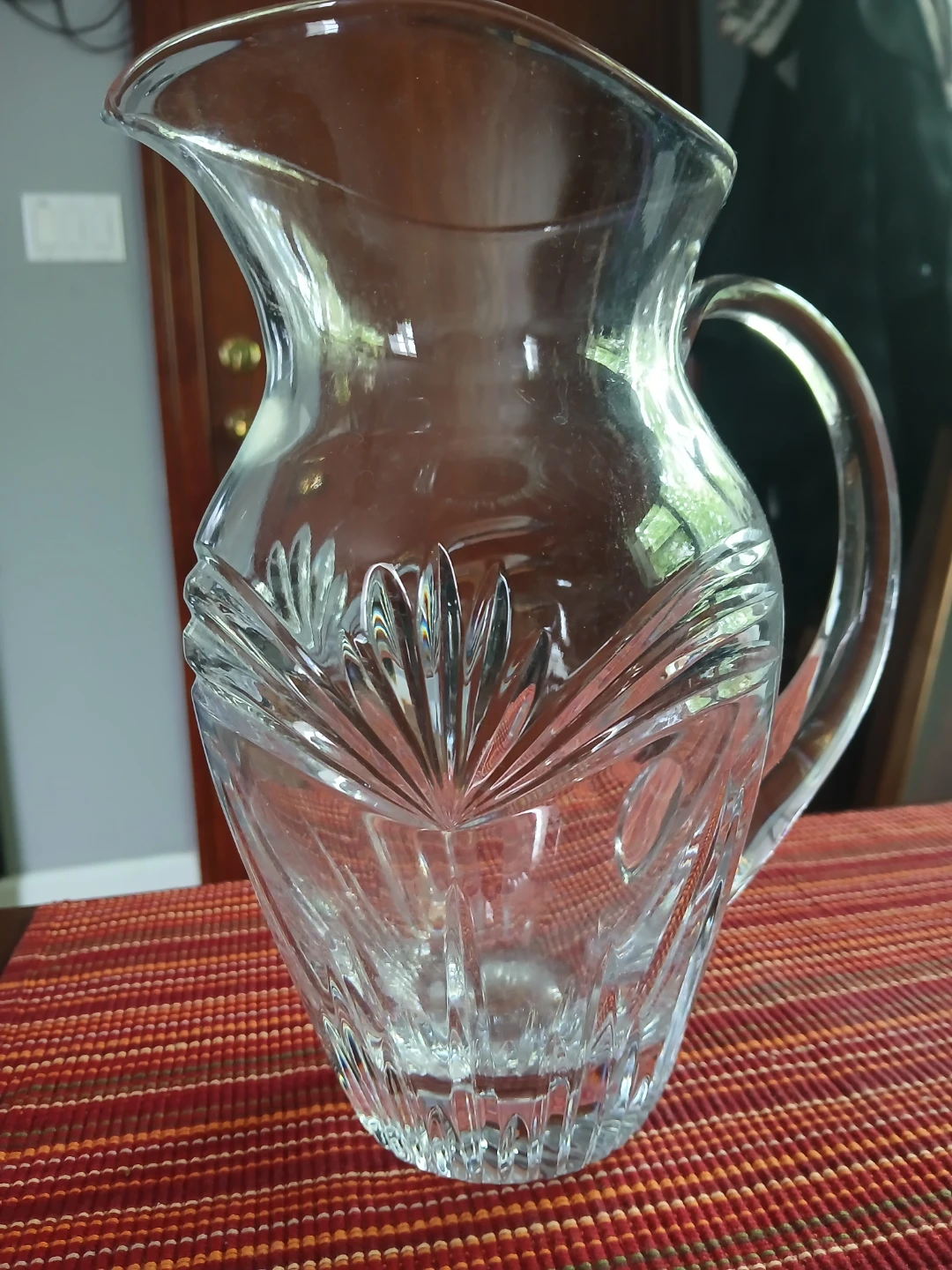 Clear Crystal Pitcher with Fan Design - photo 2
