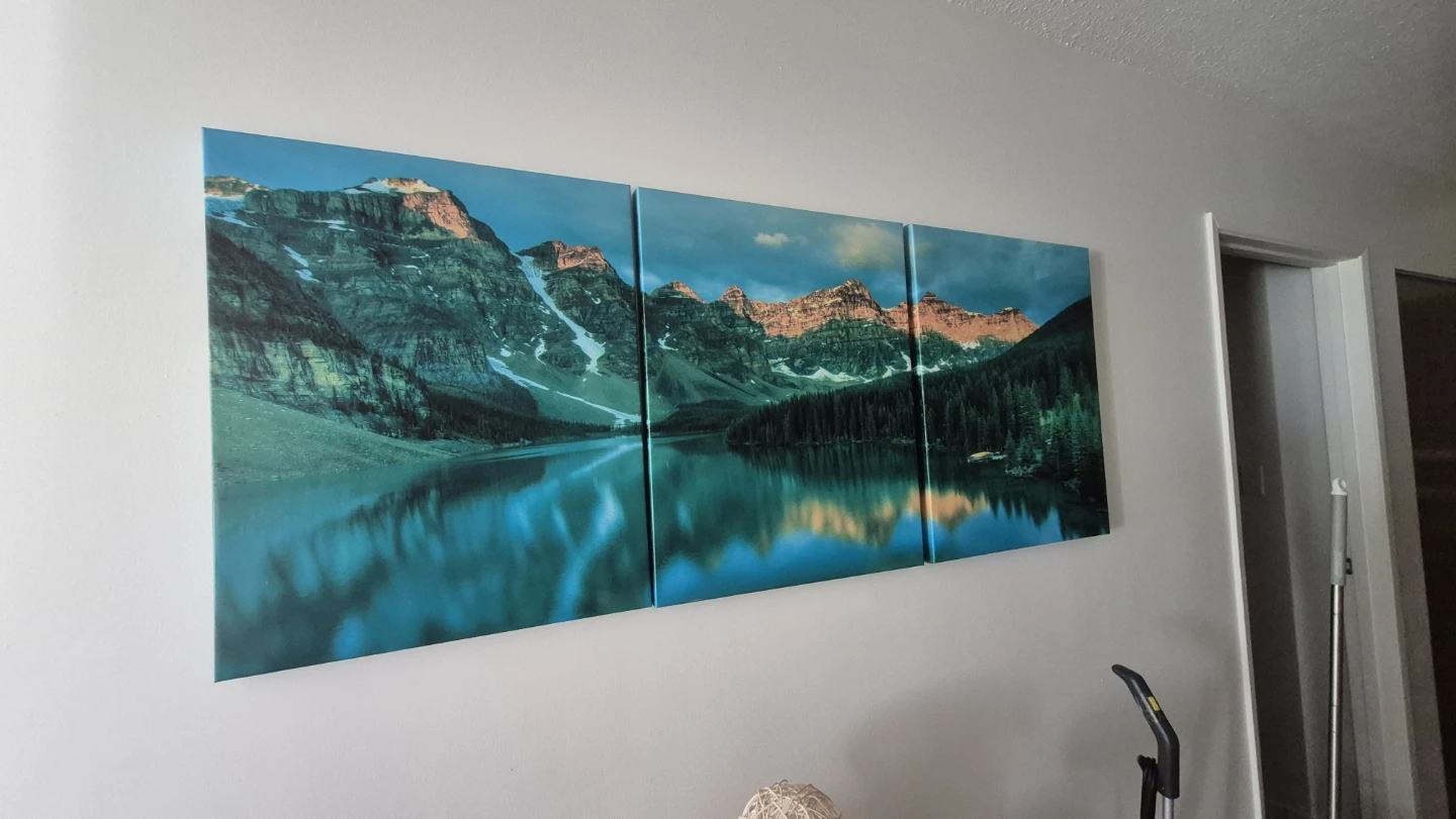 Triptych Wall Art - Mountain Lake Landscape