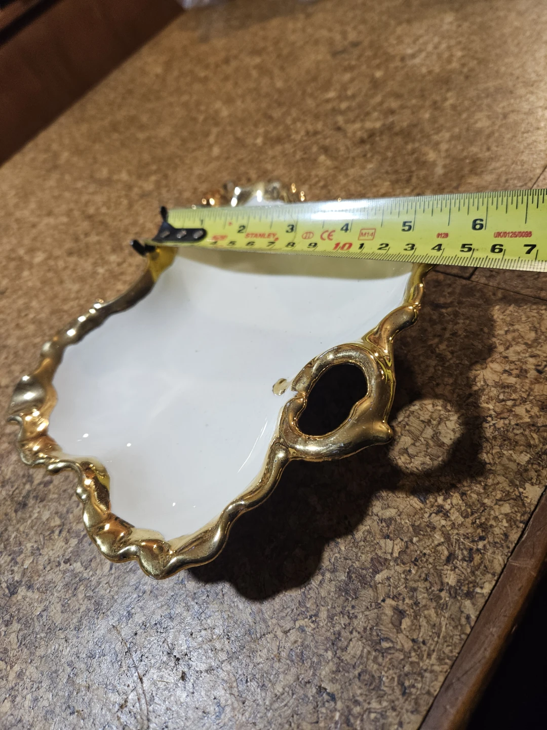 Decorative Gold Trimmed White Trinket Dish - photo 4